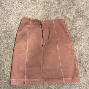 Free People Womens Mini Skirt Stretch Pink Denim